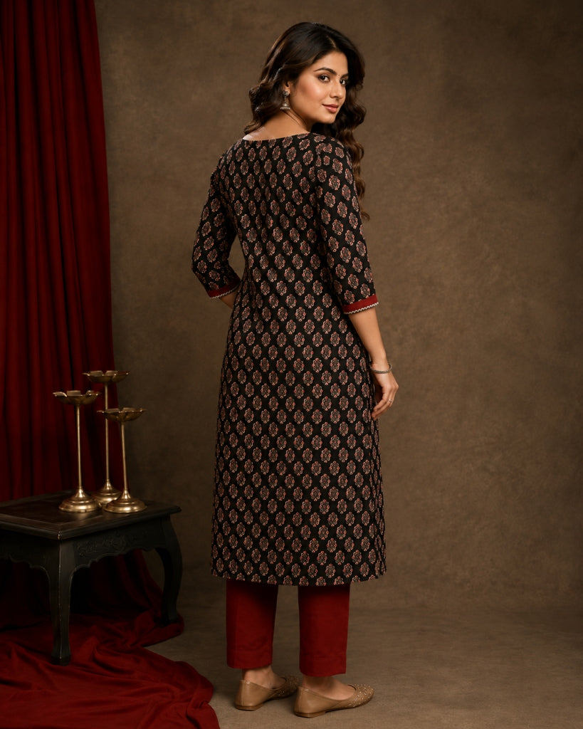 Traditional Cotton Ajrakh Printed Kurti