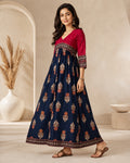 New Trendy Stylish Beautiful Polka Print Gold Buta Anarkali Kurti Gown