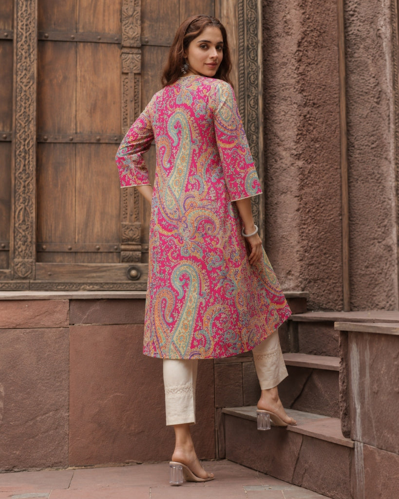 Pink Lace Designer Kurta