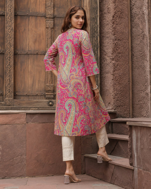 Pink Lace Designer Kurta