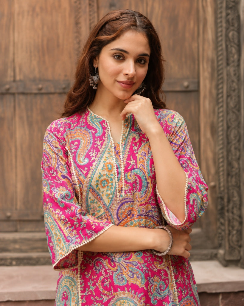 Pink Lace Designer Kurta